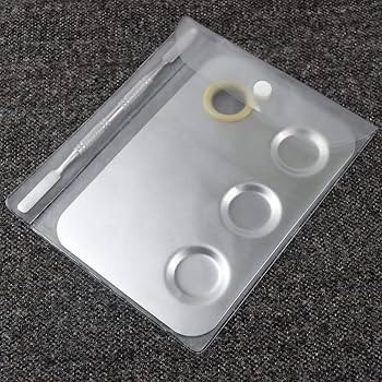 Makeup Mixing Palette, 6x4inch Stainless Steel Makeup Palette 3-well Nail-art Cosmetic Artist Mix... | Amazon (US)