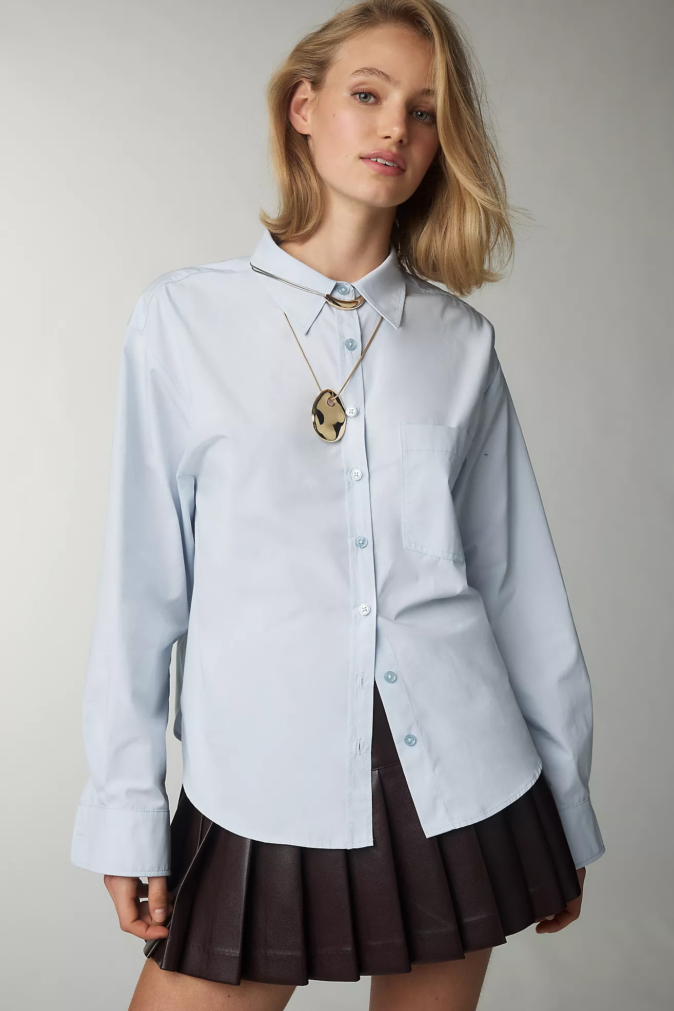 Maeve Shrunken Bennet 100% Cotton Buttondown Shirt | Anthropologie (US)