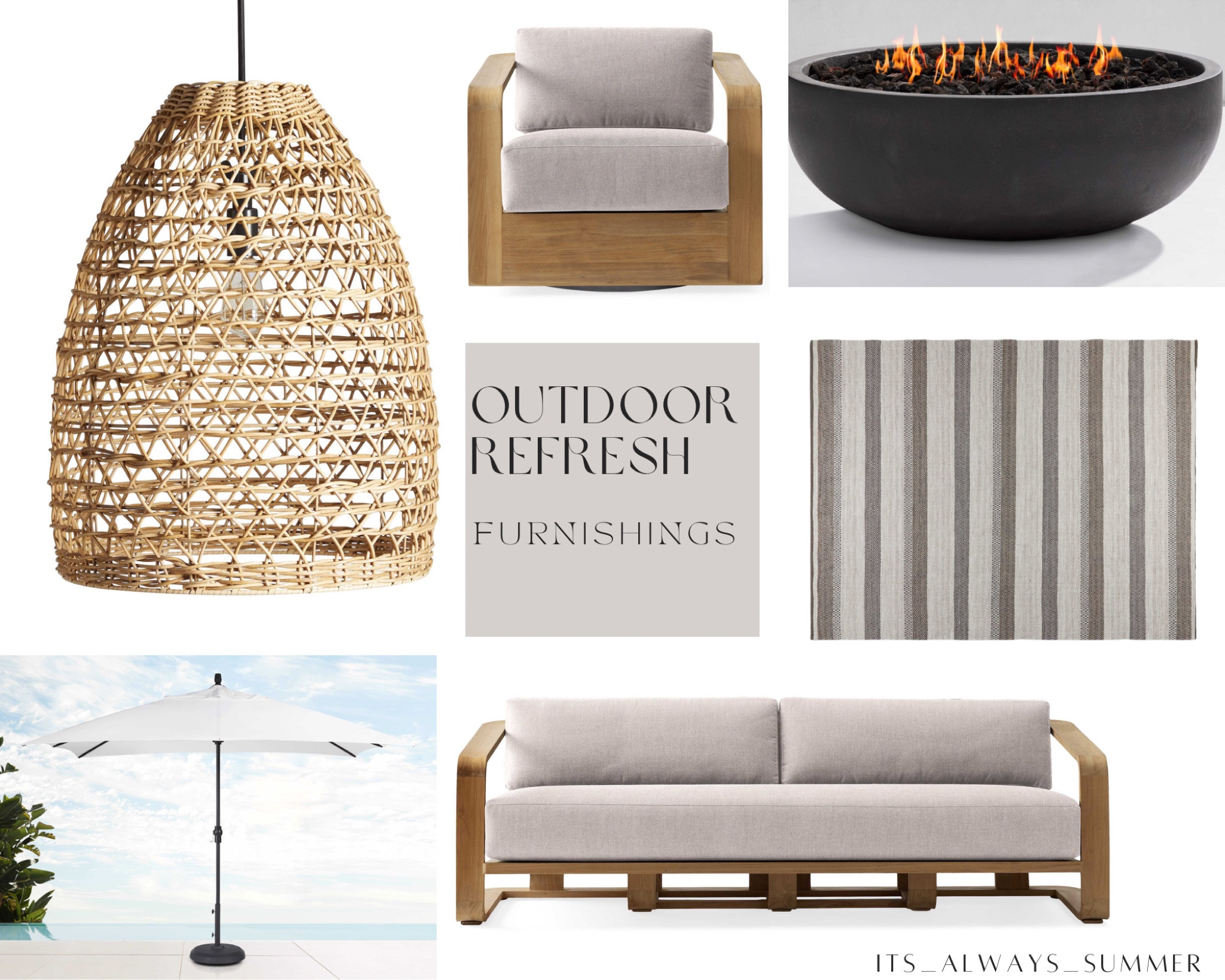 Outdoor Refresh with Arhaus furnishings! #patiofurniture #outdoordesign #firepit #outdoorentertaining 

#LTKhome #LTKsalealert #LTKFind
