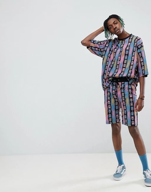 ASOS DESIGN oversized t-shirt 80's aztec print co-ord | ASOS UK