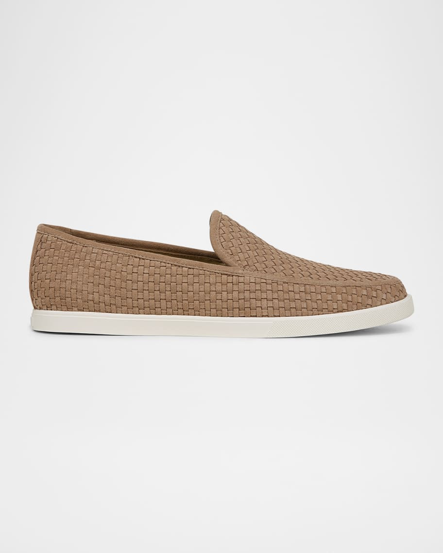 Vince Men's Sonoma Woven Suede Loafers | Neiman Marcus