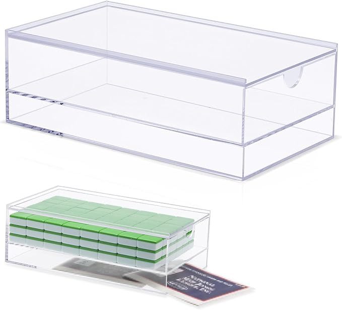 Empty Acrylic Mahjong Case Mahjong Storage Box for American Tiles and Mahjongs Cards Transparent ... | Amazon (US)