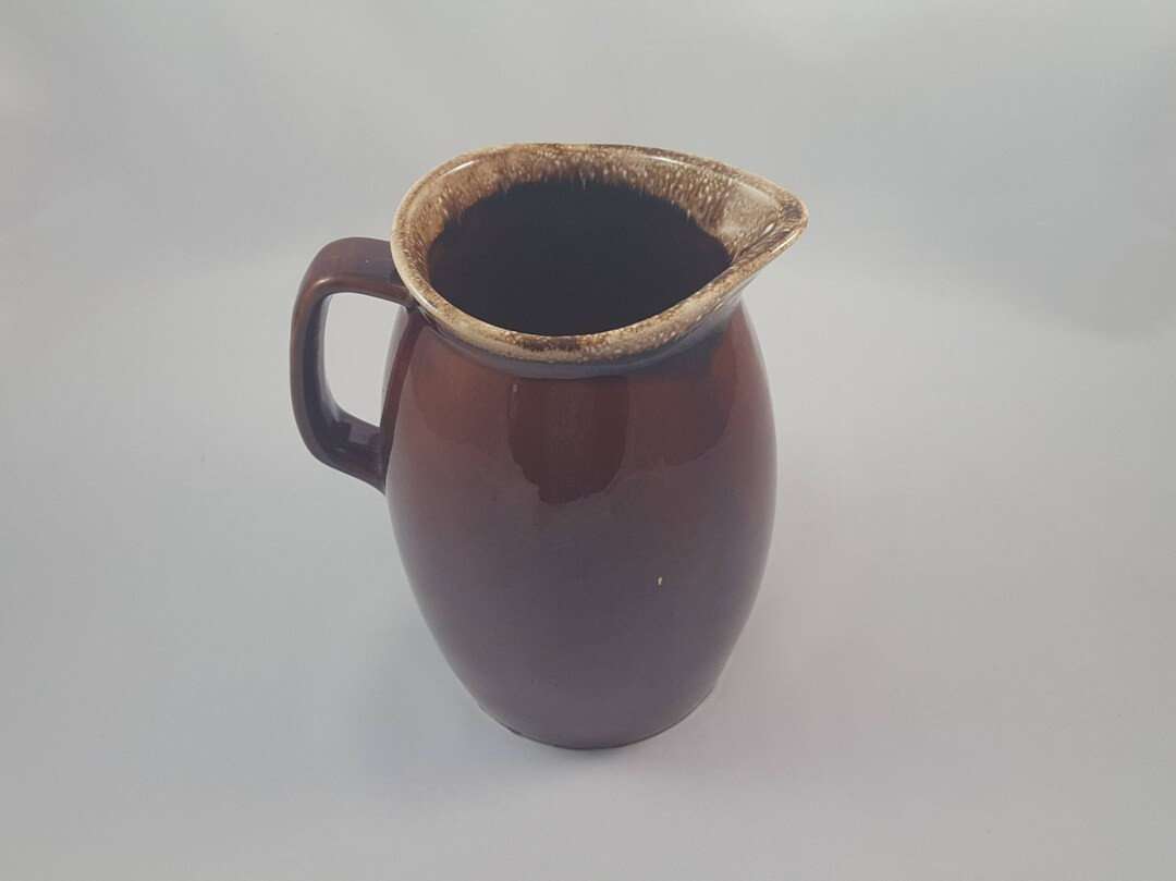 Nice Brown Drip Glaze Pottery Pitcher - Etsy | Etsy (US)