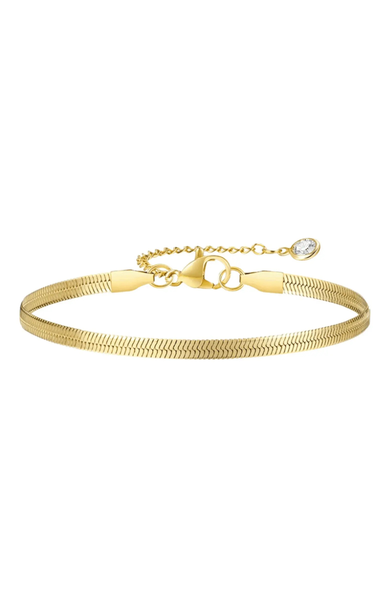 Hollywood Sensation Chic Adjustable Gold Snake Chain Bracelet | Nordstrom | Nordstrom