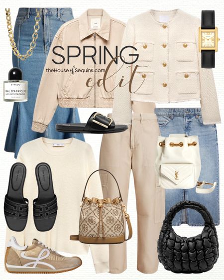 Shop these Nordstrom spring outfit finds! Denim mini skirt, Tory Burch Ines slide sandals, Saint Laurent bucket bag, Citizens off Humanity cargo barrel jeans, Cos quilted bag, denim bomber jacket, tweed jacket, Loewe Ibiza sneakers and more!

#LTKstyletip #LTKsalealert #LTKSeasonal