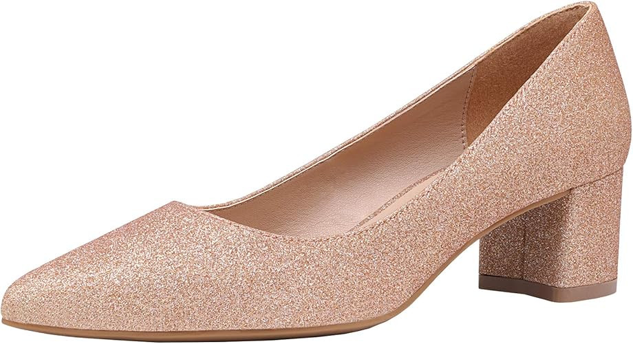 DREAM PAIRS Women’s Chunky Low Block Heels Closed Toe Dress Pumps Shoes | Amazon (US)
