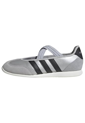 adidas Women's Barreda Mary Jane, Silver Metallic/Black/Off White, 6.5 | Amazon (US)
