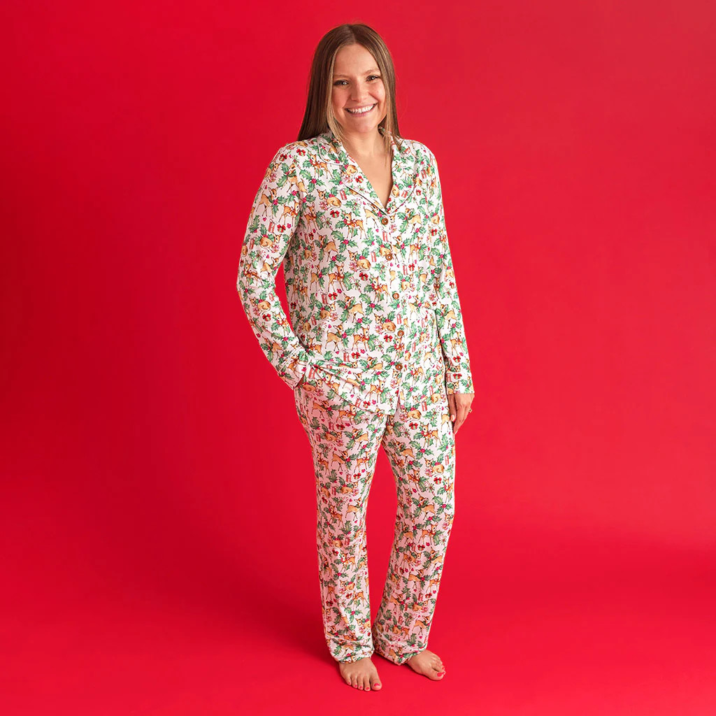 Deer White Luxe Womens Pajamas | Deerest | Posh Peanut