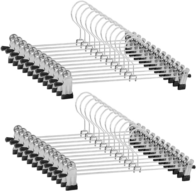 GoodtoU Pants Hangers, 30Pack Skirt Hangers with Clips Metal Pant Hangers for Pants Hangers with ... | Amazon (US)