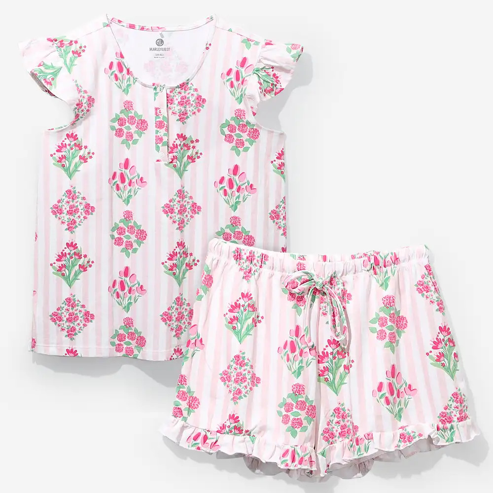 Monogrammed Ruffle Pajamas | Marleylilly