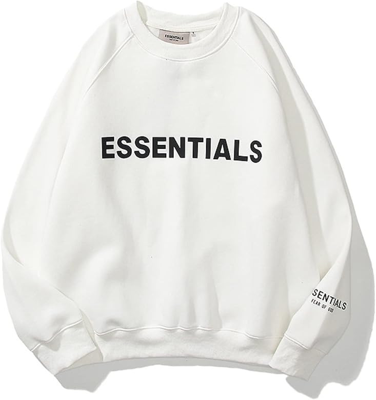 HUTSENDOX Essentials Hoodies Fleece Print Graphic Essentials Sweatshirt Crewneck Long Sleeve Sportsw | Amazon (US)