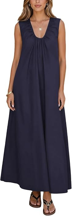 KFUBUO Sundresses for Women 2026 Casual Summer Dresses Sleeveless Sun Dress | Amazon (US)