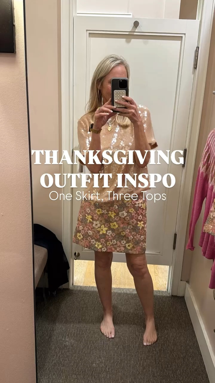 Thanksgiving style, three ways!✨ In today’s reel, I’m showing how to style one chic skirt with three different tops from @loft to match any holiday mood—whether you’re making a statement with sequins, keeping it relaxed with a bit of flair, or going classic with a belted look.

Just add tall boots, and you’re ready for Thanksgiving lunch or dinner! I’ve also linked more Loft options and the boots, so you’ll have all you need for a fabulous holiday look.

#LTKStyleTip #LTKHoliday #LTKOver40