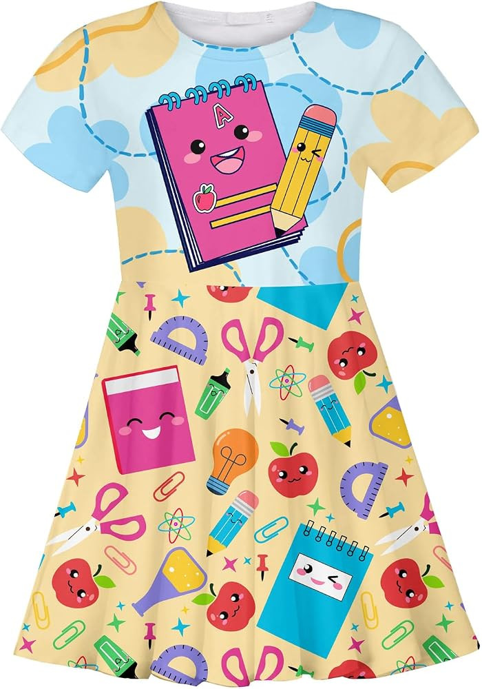 RAISEVERN Toddler Girls Dresses Short Sleeve Casual Midi Sundress 4-9T | Amazon (US)