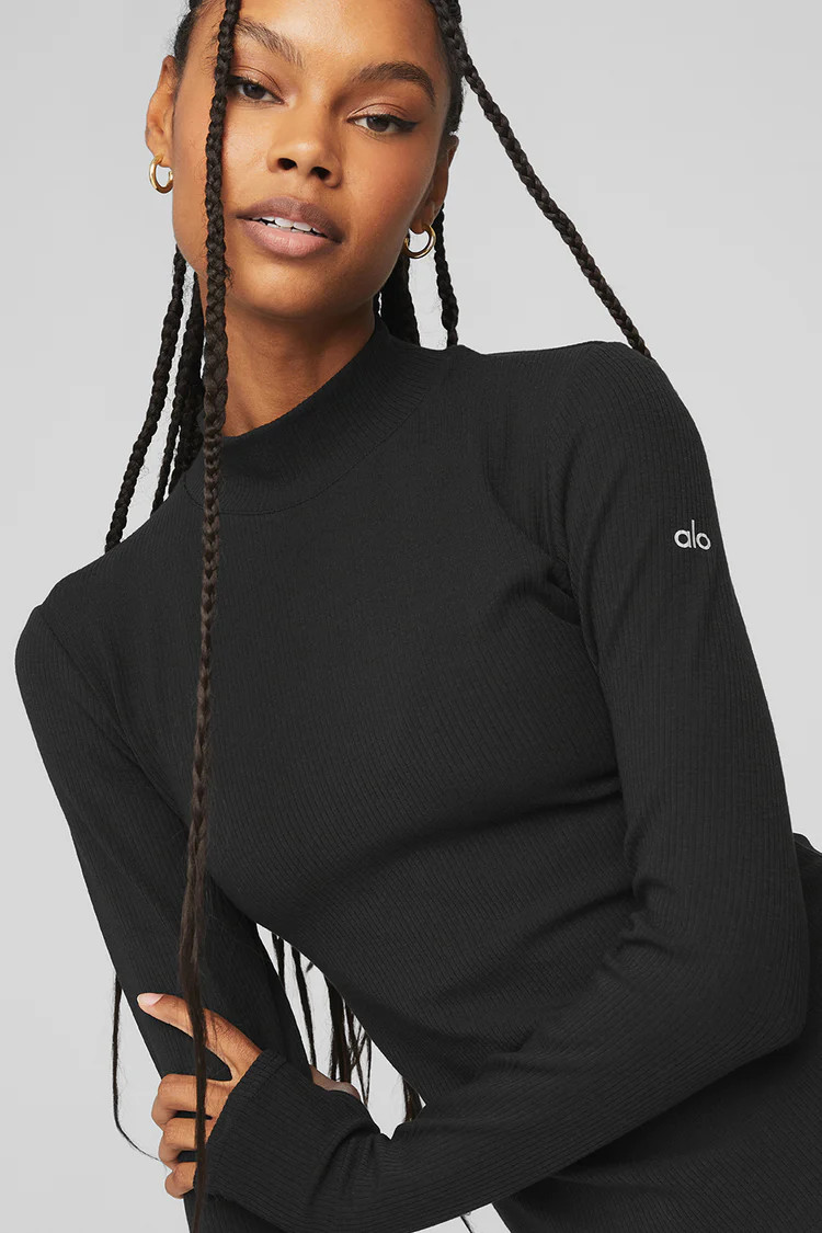 Wellness Rib Mock Neck Long Sleeve | Alo Yoga (US)