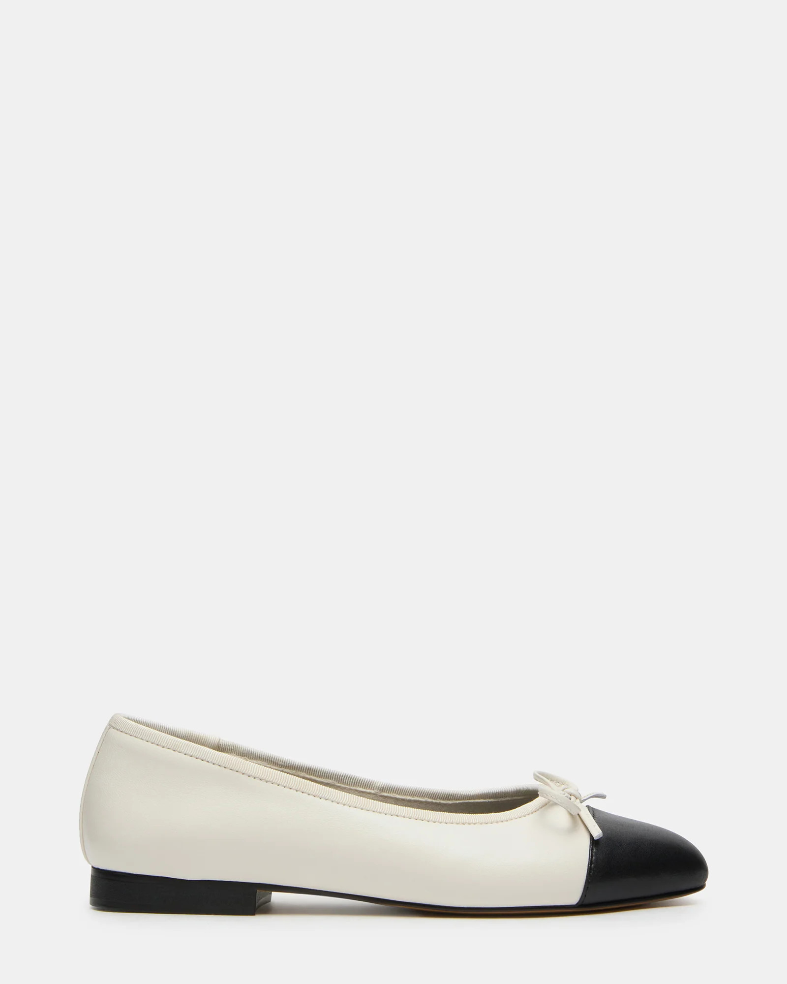 Steve Madden Women's Kit Ballet Flats - White/Black - Size 5 - Leather | Steve Madden (US)