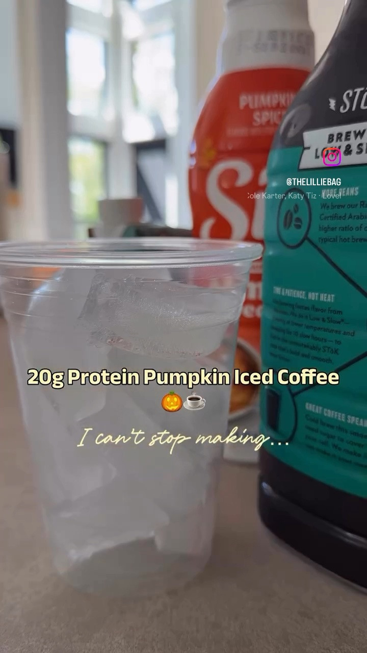 You guys went nuts over this on Stories so putting the recipe here:
Protein Pumpkin Iced Coffee🧡🎃
Fill your cup about halfway with @stokcoldbrew cold brew
Add as much @liveowyn Dark Chocolate protein shake as
you can fit (full shake is 20g of protein)
Splash of Silk Pumpkin Spice creamer
Pour over ice
No OWYN? You can use whatever chocolate protein powder you already have too!
SO freaking good. The chocolate + pumpkin combo is IT





Protein coffee, protein, coffee, pumpkin, recipe, cold brew, Iced coffee, Chicago, fall recipe, fall 2026, creamer, pumpkin coffee, protein cold brew, energy drink, morning routine, yum, eat, ate,

#LTKmorningroutine #LTKselfcare #LTKstorytime
