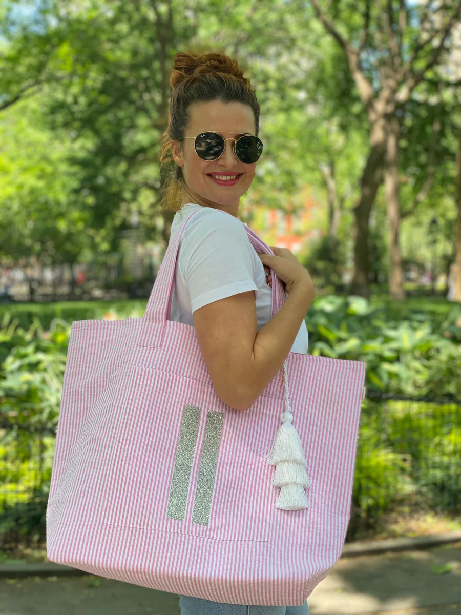 Everything Bag: Pink Seersucker - NEW | Quilted Koala