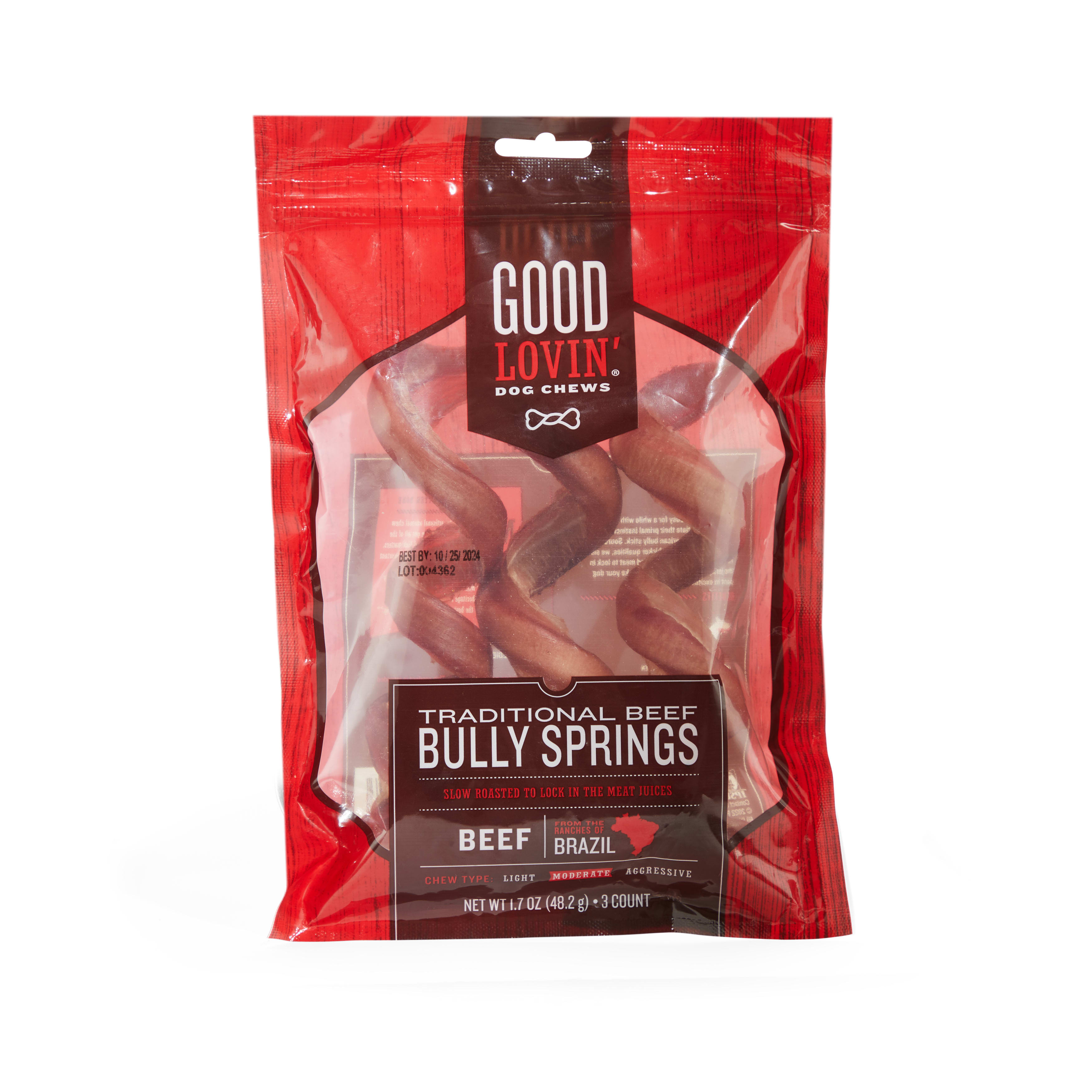 Good Lovin' Traditional Beef Bully Spring Dog Chew, 1.7 oz., Count of 3 | Petco