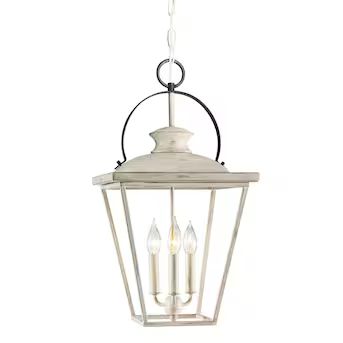 Kichler  Arena Cove 3-Light Distressed Antique White and Rust French Country/Cottage Lantern Pen... | Lowe's