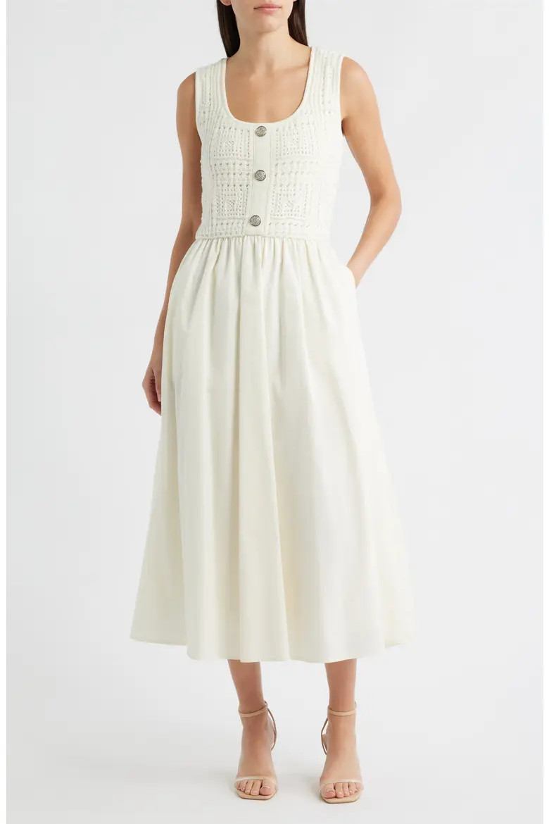 Mixed Media Pointelle Stitch Dress (Women) | Nordstrom | Nordstrom
