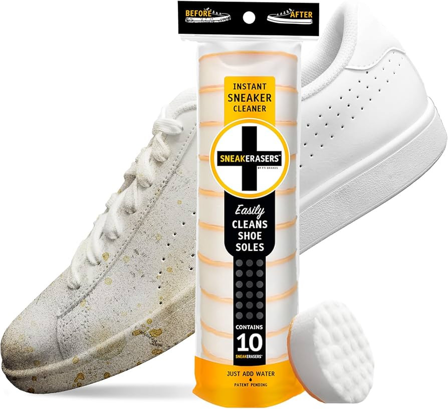 SneakERASERS Instant Sole and Sneaker Cleaner, Premium, Disposable, Dual-Sided Sponge for Cleanin... | Amazon (US)