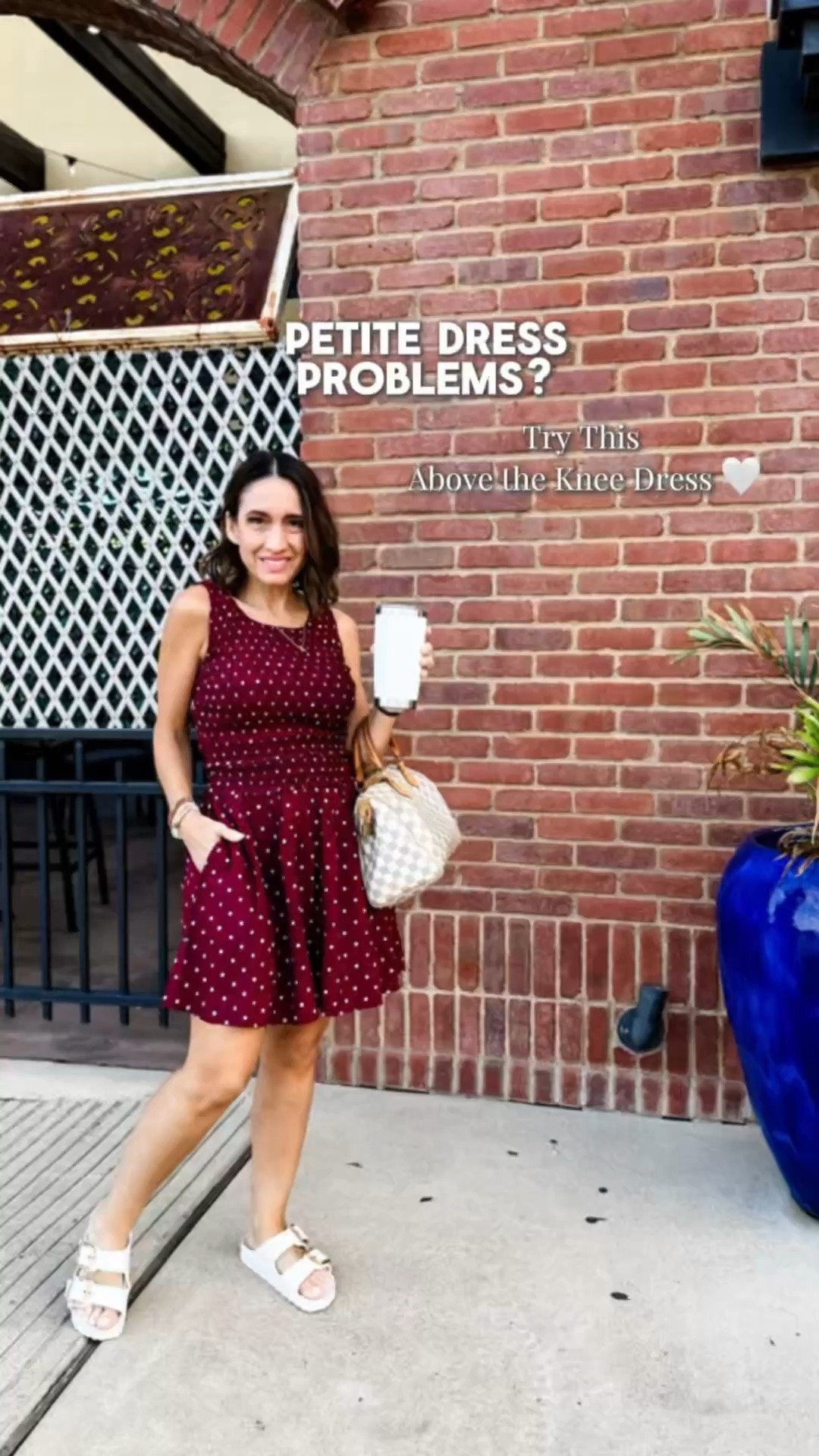 Title: Cute Above-the-Knee Target Dress for Petites 🤍

Finding dresses with the right length can be tricky when you’re petite, so I was happy with how this polka-dot dress fits! It hits above the knee on my 5’0” frame, and I love how easy it is to style with Birkenstocks. Add a cardigan when you want an extra layer. And yes, it has pockets!

My measurements: 5’0” | 115 lbs | 34C | Usually XS–S tops and size 2 bottoms.

Sharing the fit in case you’re looking for an easy everyday dress, too. 🤍