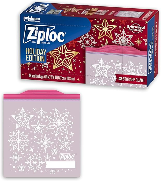 Ziploc Quart Food Storage Bags, Grip 'n Seal Technology for Easier Grip, Open, and Close, 48 Coun... | Amazon (US)