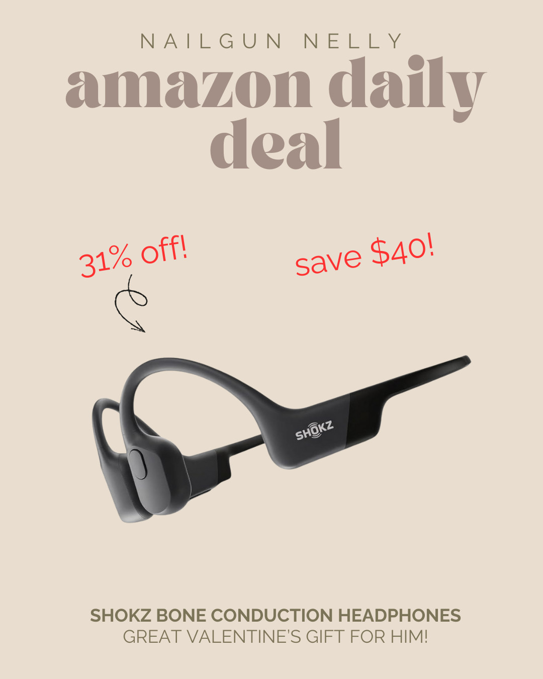 Amazon Daily Deal! - SHOKZ Bone Conduction Headphones
 

 #LTKfitnessgoals #LTKActive #LTKSaleAlert