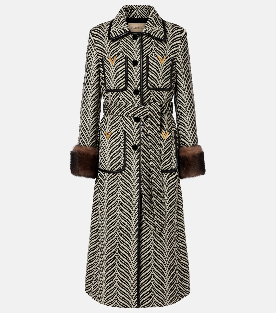 VGold shearling-trimmed wool-blend coat | Mytheresa (UK)