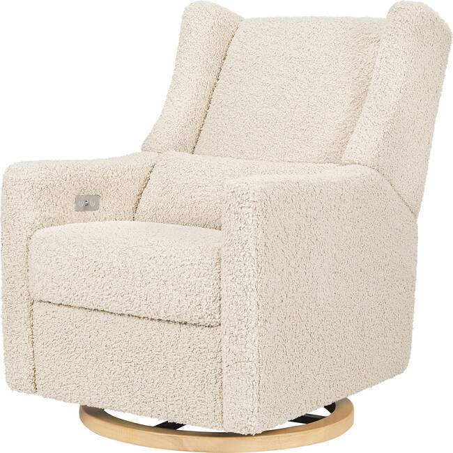 Babyletto | Kiwi Electronic Recliner & Swivel Glider w/ USB Port, Almond Teddy Loop Light Wood Base (Brown) | Maisonette | Maisonette