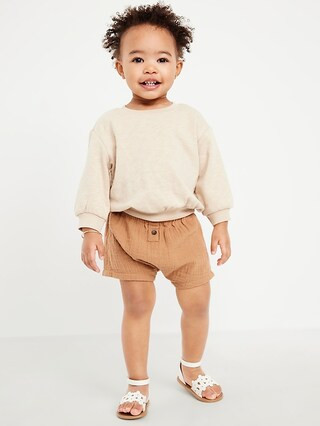Double-Weave Button-Front Shorts for Baby | Old Navy | Old Navy (US)