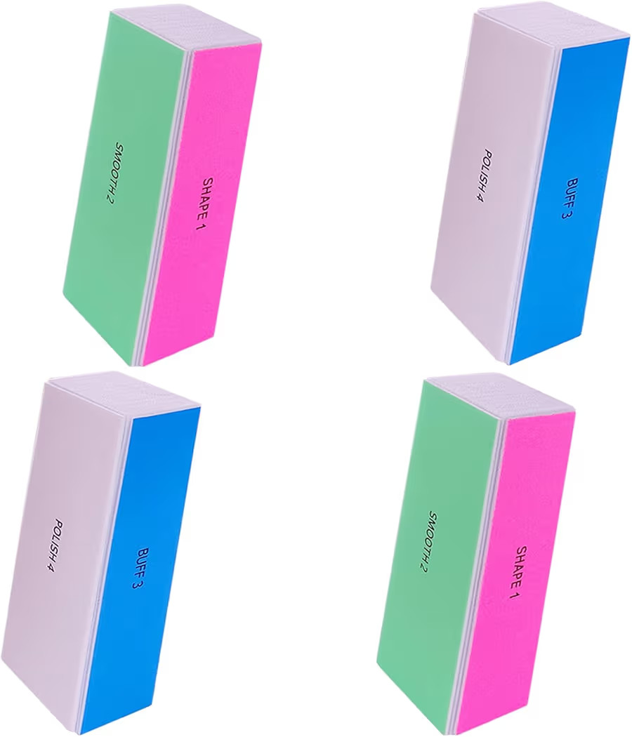 4 Way Nail Buffer Block (4 Pcs), Nail Shine Buffers Blocks Files for Natural and Acrylic Nails Sm... | Amazon (US)