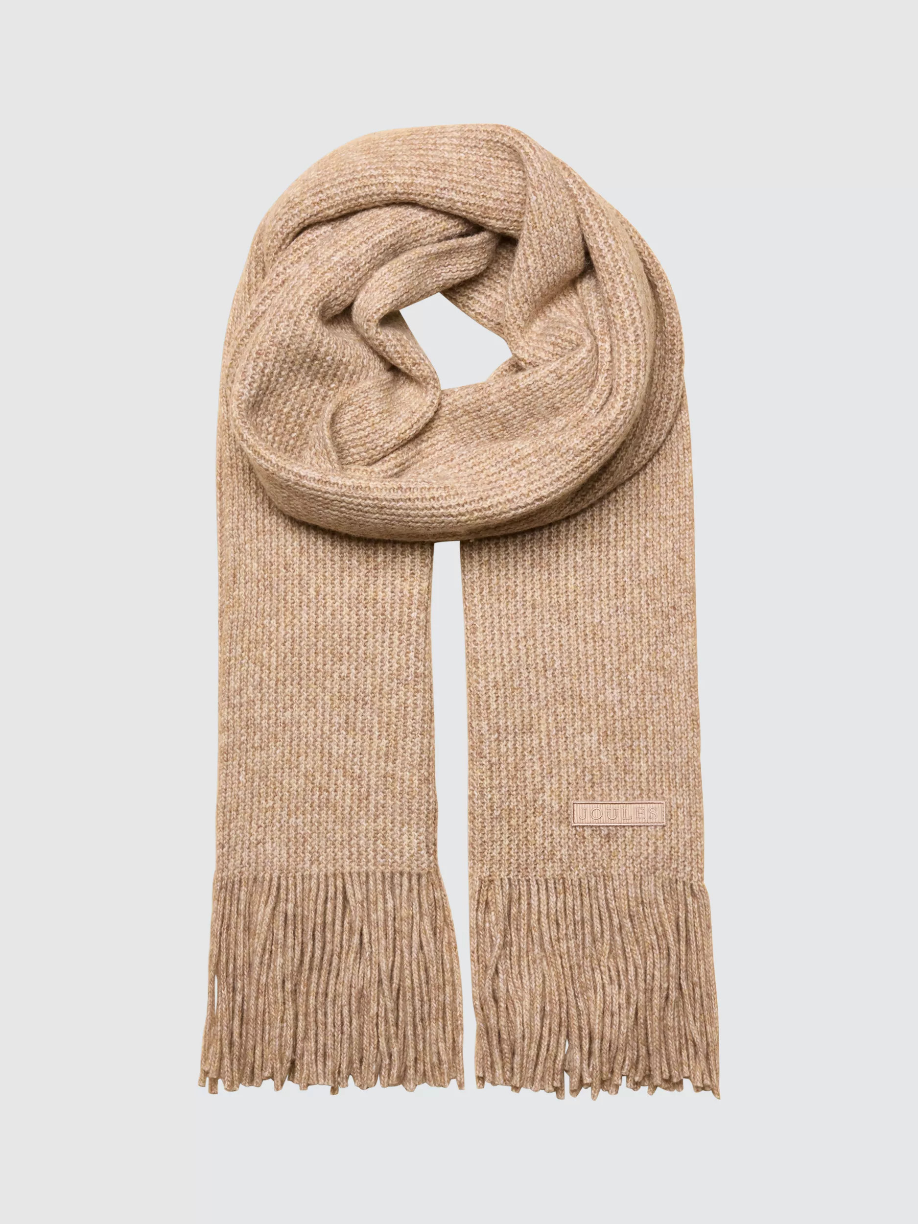 Joules Knitted Scarf, Beige | John Lewis (UK)