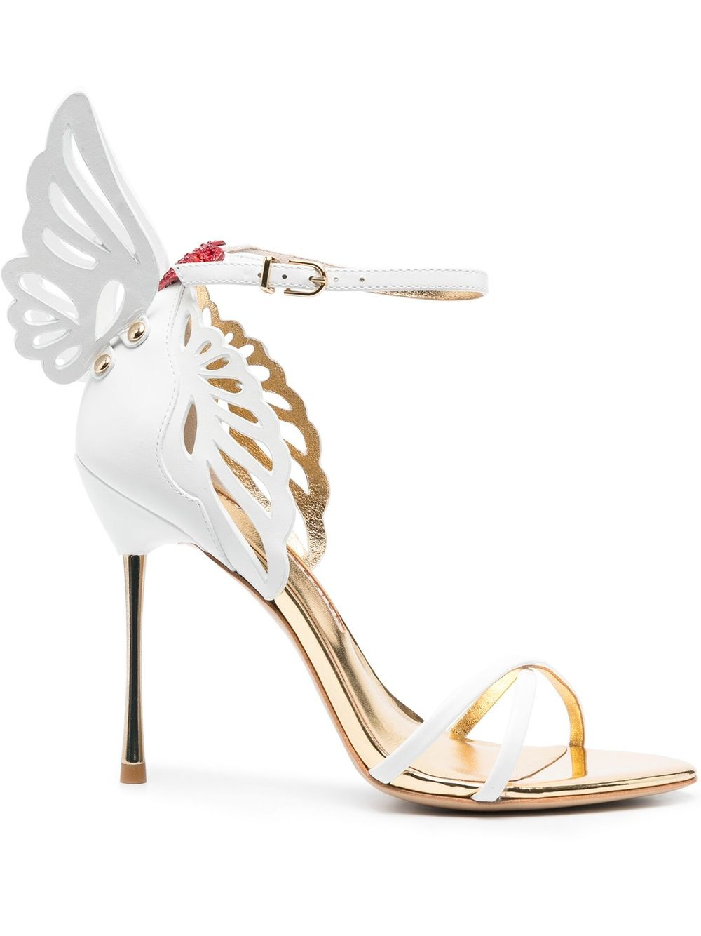 Sophia Webster Heavenly 100mm butterfly sandals - White | Farfetch Global