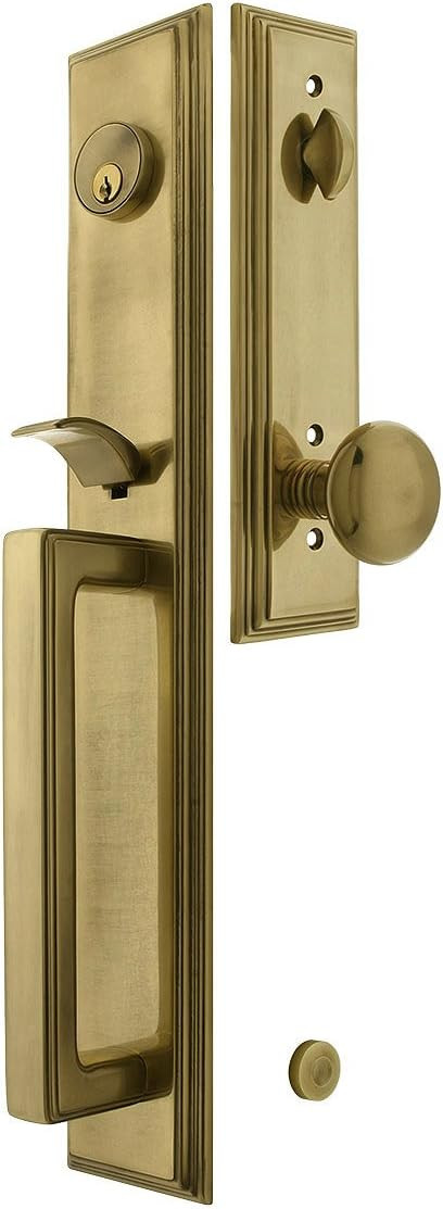 Melrose Style Tubular Handleset in Antique Brass with Providence Knobs and 2 3/8" Backset. Antiqu... | Amazon (US)