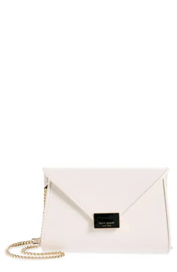 Kate Spade New York anna medium envelope leather convertible clutch in Parchment at Nordstrom Rack | Nordstrom Rack