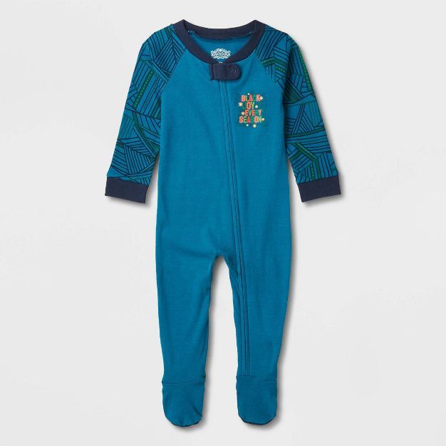 Baby Joy Print Matching Family Footed Pajama - Wondershop™ Blue | Target