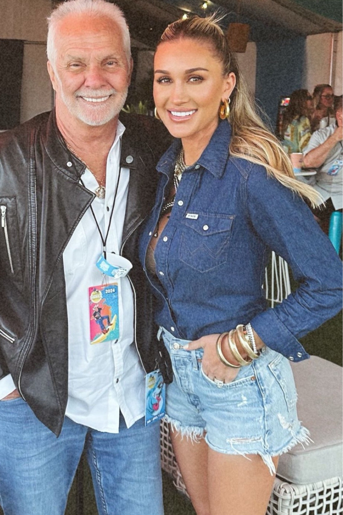 Shop at Brittany Aldean's women's long sleeve western snap denim shirt and favorite vintage distressed denim cut off shorts #Brittanyaldean #CelebrityStyle

#LTKStyleTip