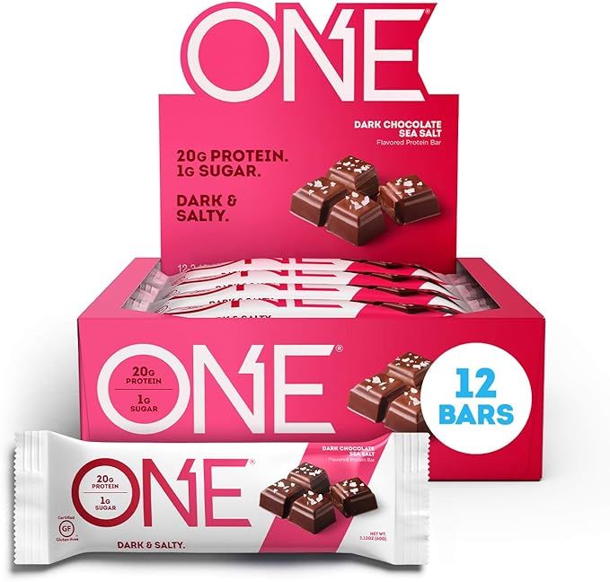 ONE Protein Bars, Dark Chocolate Sea Salt, Gluten Free Protein Bars with 20g Protein and only 1g ... | Amazon (US)