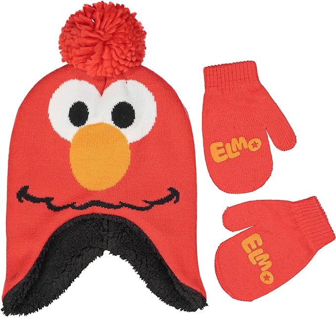 Sesame Street Winter Hat, Toddlers Mittens, Elmo Baby Beanie for Boys Ages 2-4 | Amazon (US)