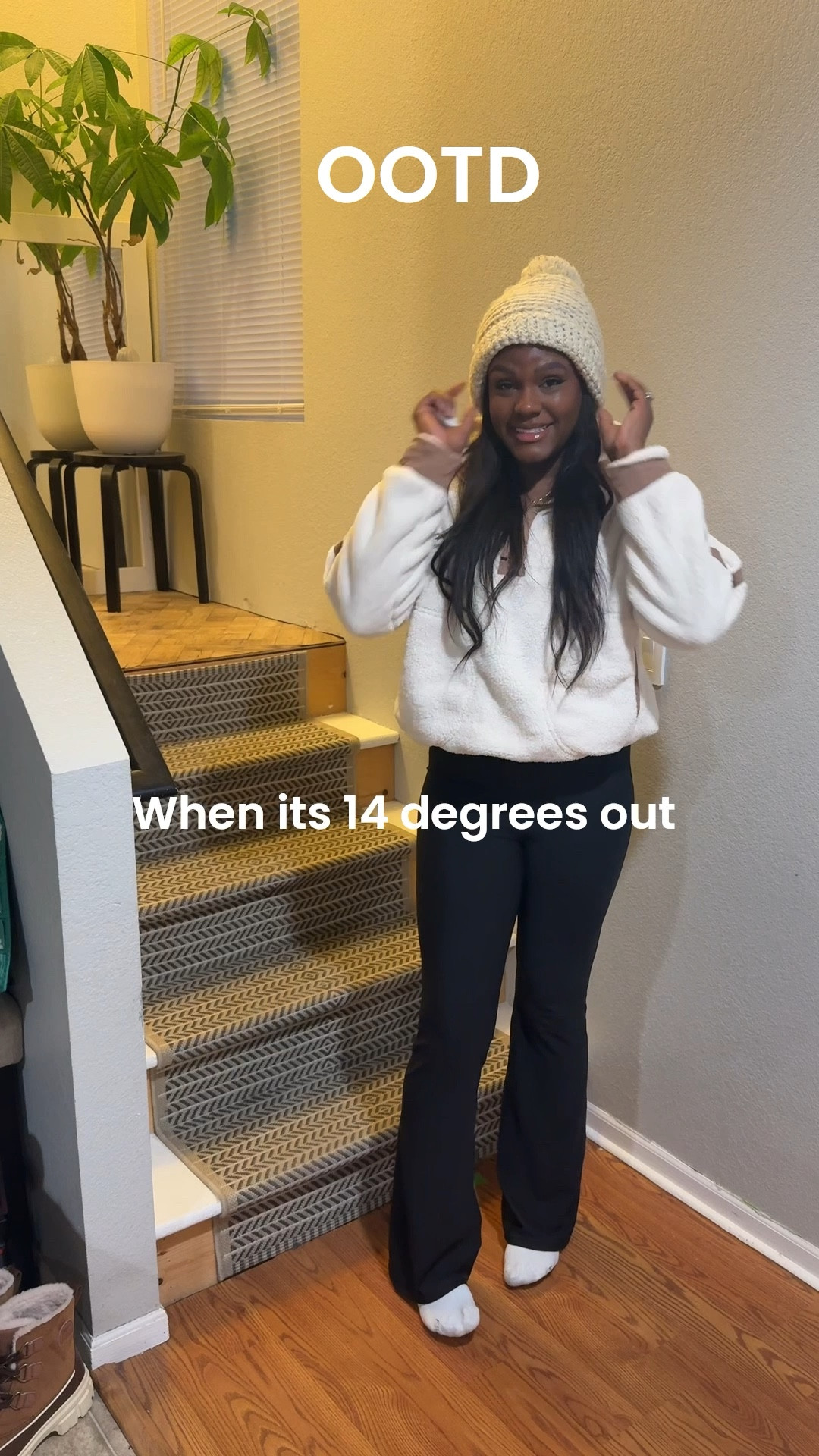 When it’s 14° out, this is my stay-warm-but-still-cute uniform ❄️✨

Can you believe this is a FP dupe?  (so soft + affordable), add my Sorel waterproof winter boots, and my trusty flare pants...All set to brave this cold, kinda🥶

⸻
winter outfit inspo, cold weather outfit, Free People dupe half zip, cozy winter half zip, cream Sorel boots outfit, winter flare pants, 14 degree outfit idea, affordable winter style, winter essentials, cold weather fashion

⸻

LTK-Optimized Hashtags:
#LTKWinter
#LTKFashion
#WinterStyle
#ColdWeatherOutfit
#FreePeopleDupe
#WinterOutfitInspo
#LTKFinds
#WinterWardrobe
#CozyStyle
#OOTDWinter


#LTKMidsize #LTKgrwm #LTKmomlife