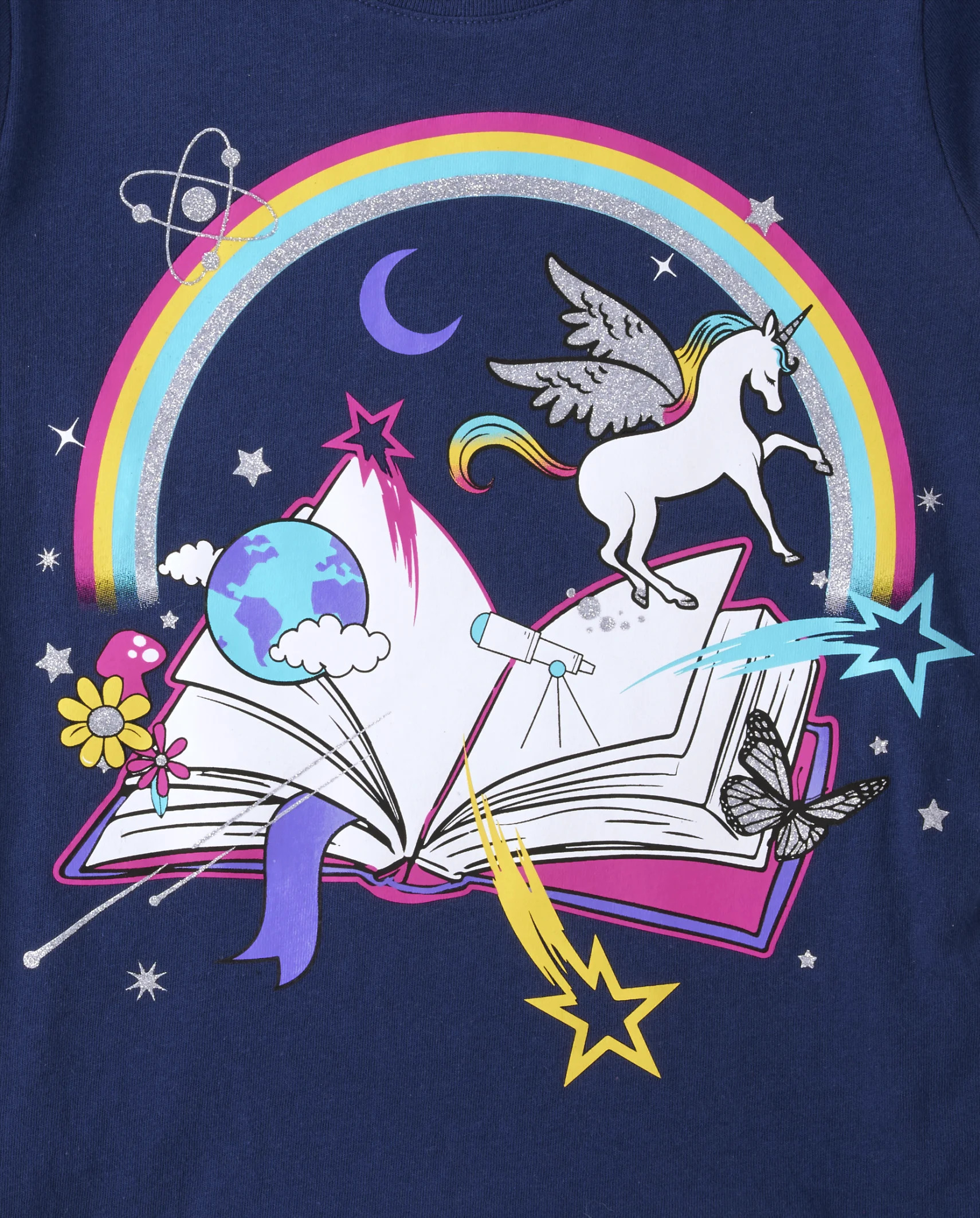 Girls Book Rainbow Graphic Tee - milky way | The Children's Place