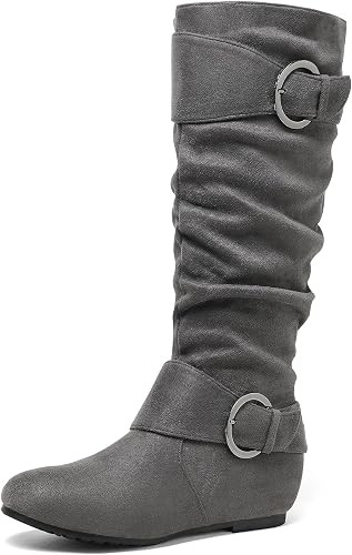 DREAM PAIRS Women's Knee High Low Hidden Wedge Boots | Amazon (US)