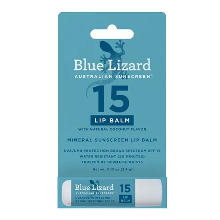 Blue Lizard Mineral SPF 15 Lip Balm, Nourishes & Protects, 0.13 oz | Walmart (US)