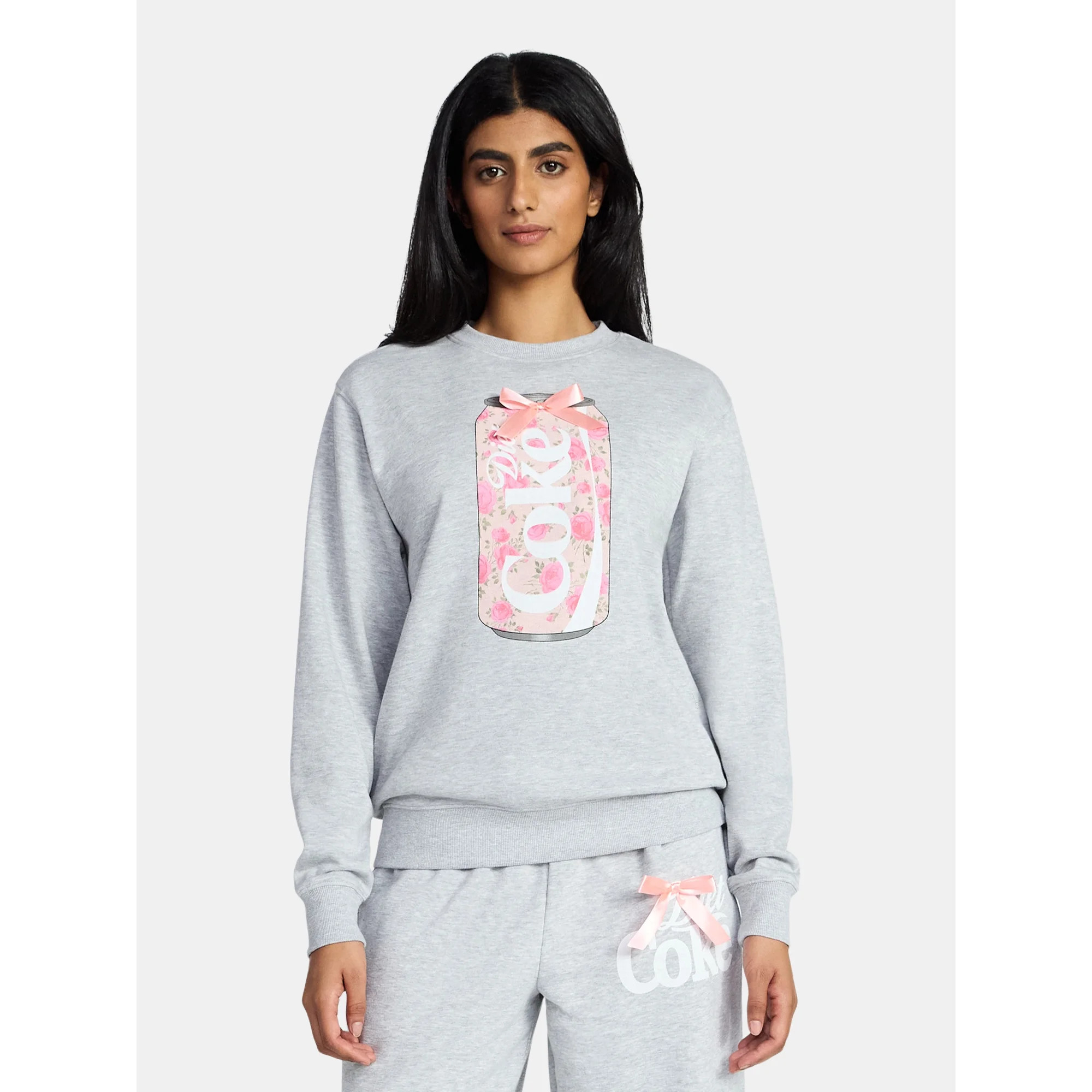 Coca-Cola Women's Diet Coke Floral Graphic Crewneck Sweatshirt, Sizes XXS-XXL | Walmart (US)