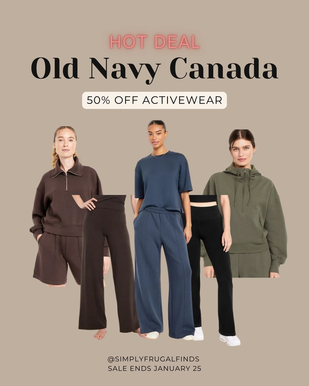 50% off all activewear from Old Navy Canada! Ends January 25 

 #LTKcanada #LTKwinter #LTKsale