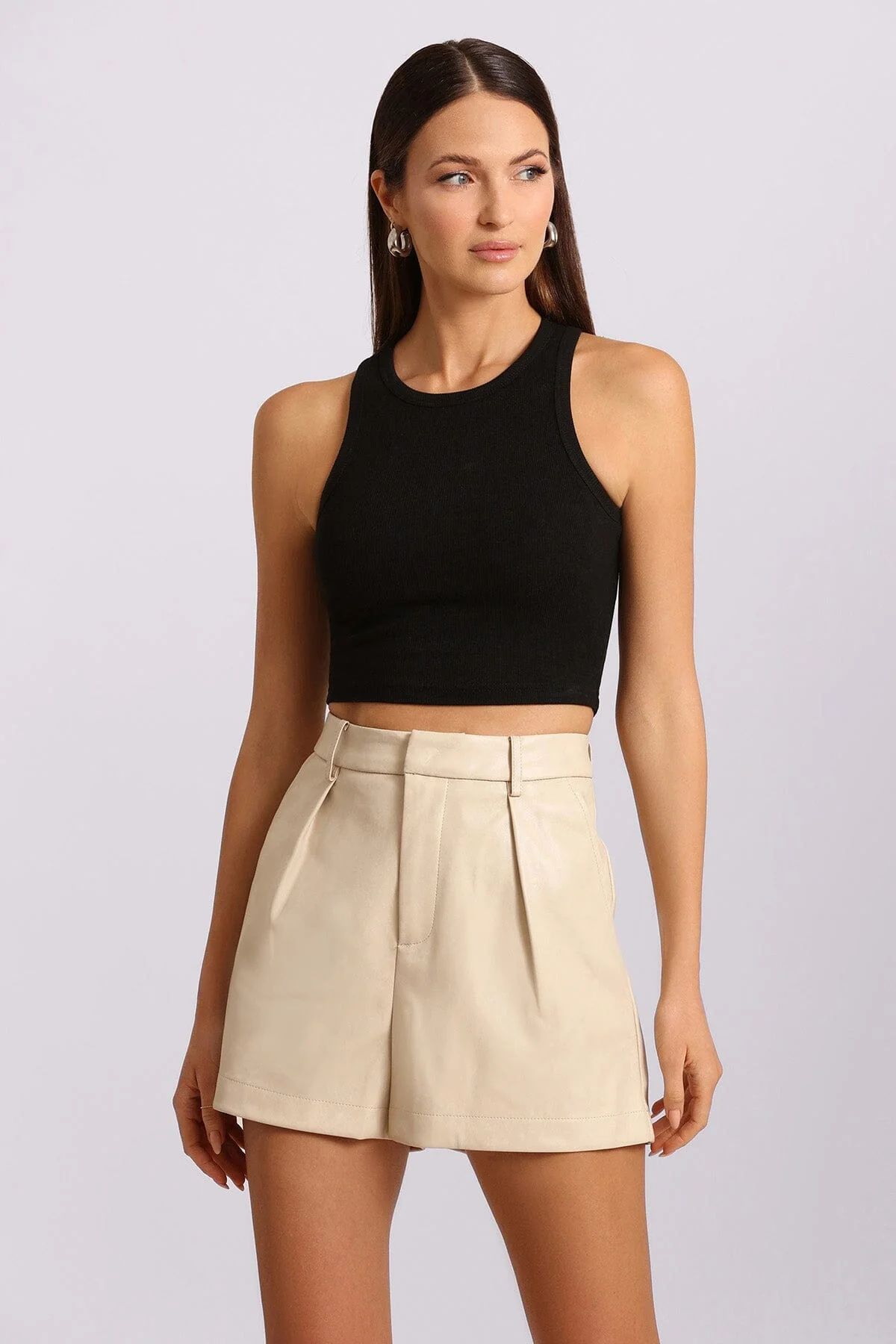 Faux-Ever Leather™ Pleated Shorts | Avec Les Files
