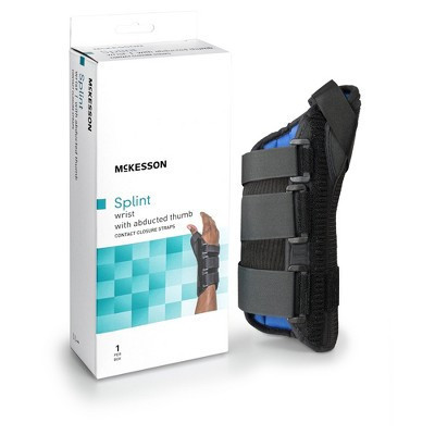McKesson Hook and Loop Strap Wrist Brace with Abducted Thumb for Left Hand 155-81-87315 | Target