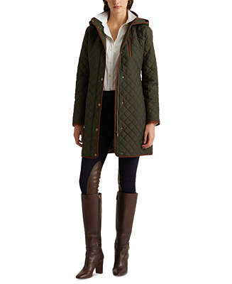 Lauren Ralph Lauren Women's Faux-Suede-Trim Quilted Coat, Created for Macy's & Reviews - Coats & ... | Macys (US)